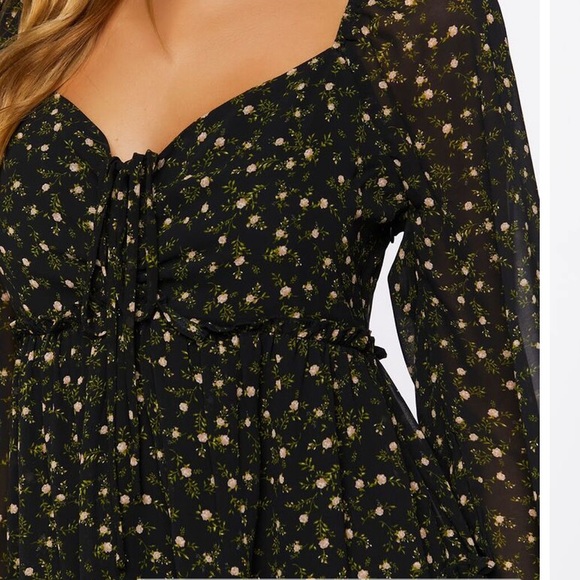 Forever 21 Black floral dress - Picture 4 of 10